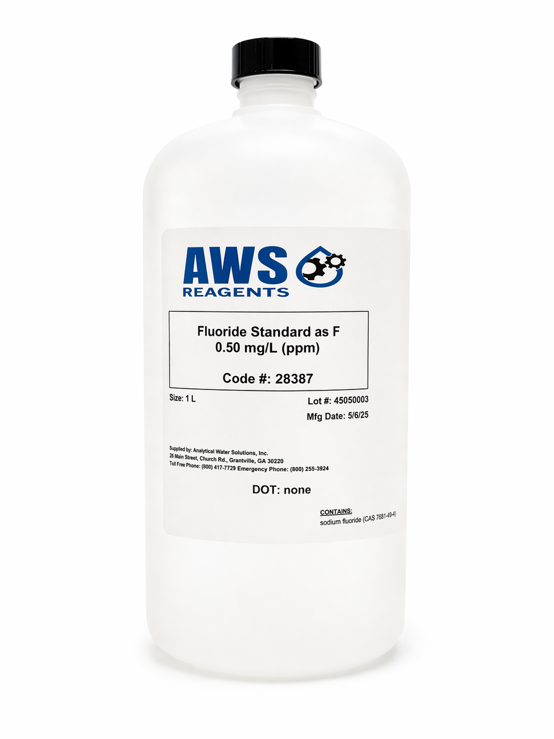 Fluoride Standard as F 0.50 mg/L (ppm) 1L
