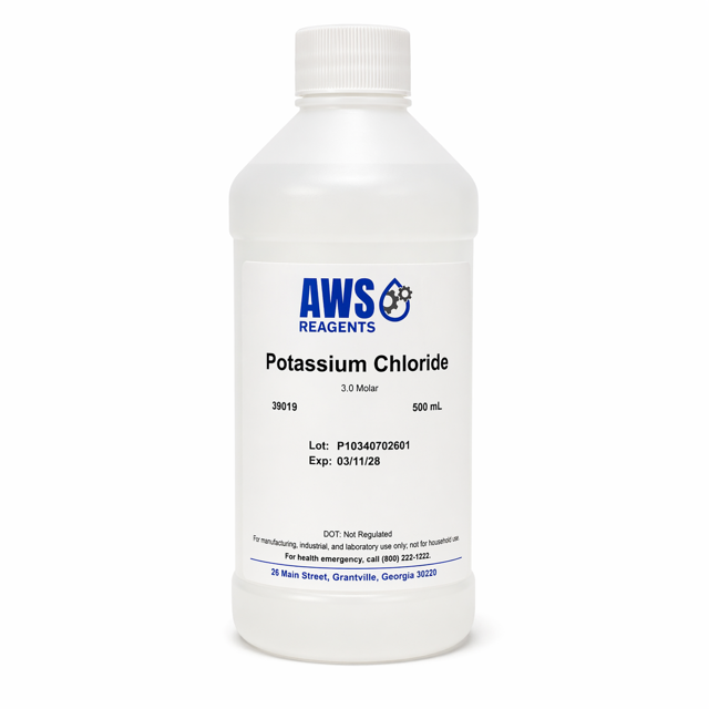 KCL Potassium Chloride, 3M, 500mL