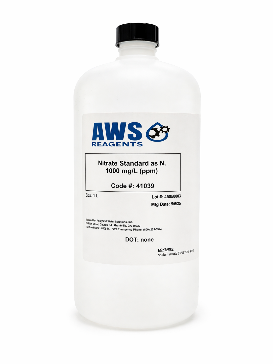 Nitrate Standard as N, 1000 mg/L (ppm) 1L